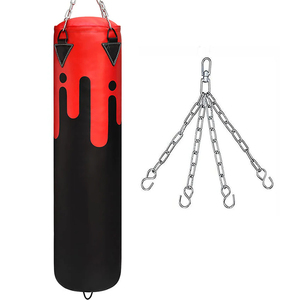 Saco de Boxeo de Cuero Personalizado, Saco de Arena de Algodón Pesado, Colgador de Cadena Ajustable, Giratorio Silencioso para Boxeo, Muay Thai, Gimnasio en Casa - Product Image 1