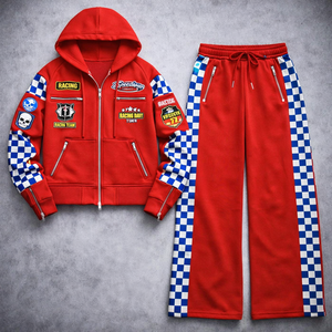 Chándal de Invierno Unisex Personalizado Inspirado en Motociclistas, Tejido de Forro Polar Transpirable, con Sudadera con Capucha, Camiseta y Estilo Urbano - Product Image 2