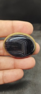 Colgantes de Ágata con Banda de Latón Hechos a Mano, Piedra para Joyería, Colgante Ranurado 100% Natural, Gemas Sueltas - Product Image 2