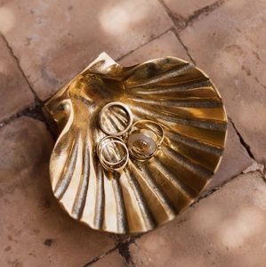 Luxury Silver Shell Jewelry <b>Box</b> Hinged Metal Trinket Storage Decorative Coastal Style <b>Gift</b> Item Home Decor best new design look - Product Image 2