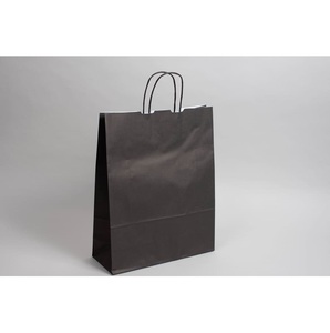 Sacs en papier kraft marron et blanc personnalisés avec logo imprimé, avec poignée, pour la vente en gros - Product Image 1