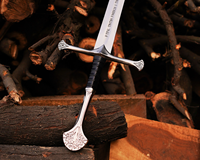 Épée réplique artisanale LEGACY BLADES en acier inoxydable moderne de 40 pouces, inspirée de l'Andúril du Seigneur des Anneaux, avec fourreau mural suspendu