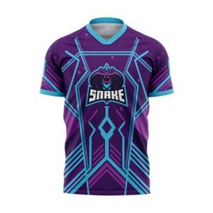 Camiseta de Fútbol Personalizada con Cuello en V, Unisex, Manga Corta, Impresión Sublimada, Absorbe la Humedad, Patrón Geométrico, Elástica en Cuatro Direcciones - Product Image 1
