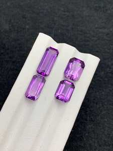 Pierre précieuse d'améthyste naturelle, cristal violet à taille radiant, pierre non montée pour la fabrication de bijoux, bague, pendentif, pierre de naissance de février - Product Image 4