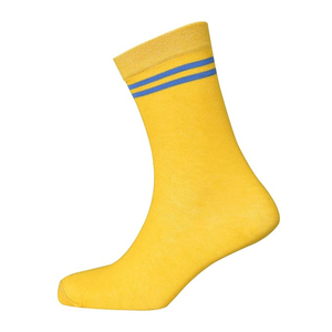 Calcetines de Vestir para Hombre, Color Amarillo, Suaves, Transpirables, Deportivos, Largos, para Trabajo, Negocios, Casuales, con Diseño Sólido, de Algodón - Product Image 2
