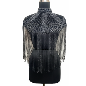 Hand Beaded Shoulder <b>Cape</b> <b>Women</b> Luxury Evening Wrap Bridal Party Wear Fashion Accessory Statement Design Elegant Style Wear - Product Image 1