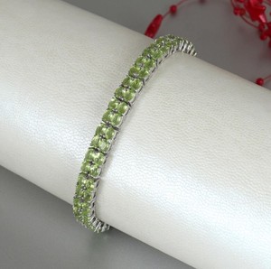 Natural Peridot Stone Gold Plated 925 Sterling Silver <b>Charm</b> Bracelet Green Gemstone Elegant Handmade Luxury Jewelry - Product Image 3