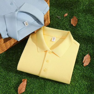 Camiseta polo de negocios de alta gama, 380 gramos de tela de algodón, impresión digital personalizada, holgada y transpirable, talla grande. - Product Image 4