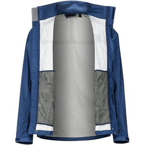 Veste imperméable à capuche bleue pour homme, col montant, fermeture éclair, style décontracté, pour le printemps, en polyester - Product Image 2