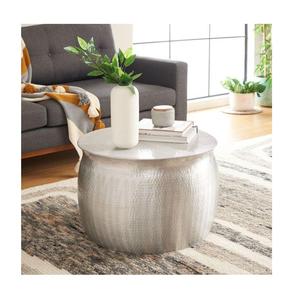 Mesa de centro moderna de aluminio de diseño contemporáneo, portátil, de lujo, para sala de estar, mesa auxiliar para el lado de la cama - Product Image 1