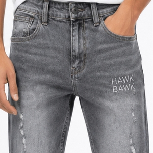 Jeans en denim délavé sur mesure pour homme, coupe slim, style décontracté, tissu respirant pour homme - Product Image 4