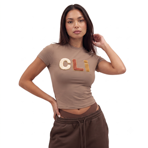 เสื้อเชิ้ตผู้หญิงทรงเข้ารูป แขนสั้น ออกแบบเองได้ ปักลายเชนีล ครอปท็อป แฟชั่นทันสมัย ปี 2026 ปักลายผ้าขนหนูอย่างหรูหรา - Product Image 1