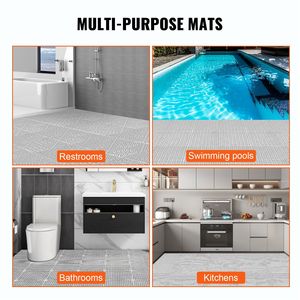 55PCS <b>Interlocking</b> Grey PVC Floor <b>Tiles</b> 12\" X 12\" X 0.6\" Non-Slip Drainage Hole Soft Splicing Plastic Flooring 55PCS Grey - Product Image 6