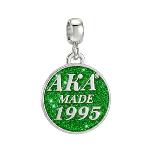   Bracelet pour femme fabriqué en 1995, élégant, couleur vert et argent, bijou à breloques, accessoire de mode pour poignet, inspiré des sororités, qualité supérieure - Product Image 2