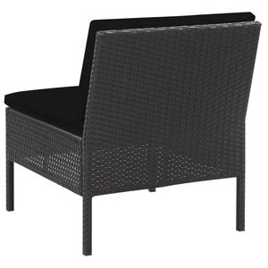 Conjunto de Sofás de Jardín de Ratán Negro de Polietileno (PE) y Acero con Recubrimiento en Polvo - Product Image 6