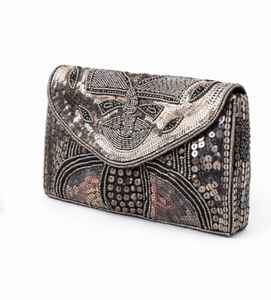 Bolso de Mano de Lujo Hecho a Mano con Cuentas, Cuadrado, Media Luna, Elegante, para la Noche, con Anillo, Lentejuelas, Forro de Algodón, para Mujer, Diseño de Diseñador, para Boda - Product Image 3