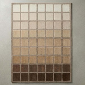 Tapis de sol rectangulaire moderne en laine tuftée géométrique, beige et marron uni, antidérapant, pour bureau, idéal pour les animaux domestiques, extra résistant - Product Image 1