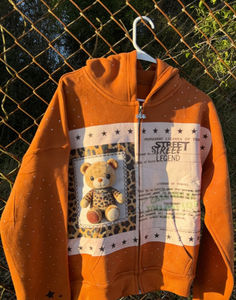 Sudadera con Capucha Oversize para Hombre, Diseño de Oso 3D, Detalle de Puntos Desgastados, Estilo Casual Urbano Vintage, 100% Algodón, Invierno - Product Image 3