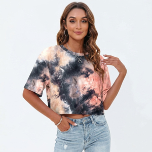 Camisetas de Alta Calidad para Mujer, Ecológicas, Transpirables, de Secado Rápido, con Estampado Tie Dye, Manga Corta, Estilo Casual y Urbano para Verano - Product Image 3