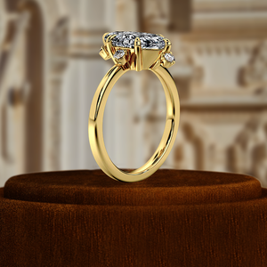 Bague en diamant de laboratoire taille marquise 1 carat, bague classique pavée en or blanc 14 carats, bague de mariage certifiée IGI, bague solitaire de mariée - Product Image 6