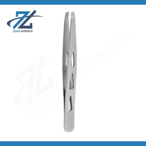 Pince à épiler professionnelle en acier inoxydable à pointe inclinée pour sourcils et cils, outil de maquillage multifonctionnel, fabriqué au Pakistan - Product Image 4