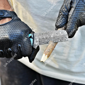 Couteau de chasse et de camping à lame fixe style cowboy, en acier Damas, avec logo personnalisé OEM, fourreau en résine et cuir, fabrication artisanale DIY - Product Image 6