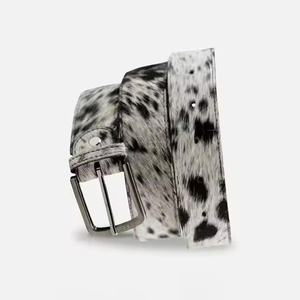 Premium Hair-on Hide Cow Leather Belt for Men Custom Genuine Cowhide <b>Fur</b> Waist Strap Manufacturer Bulk Wholesale Fashion Belts - Product Image 3