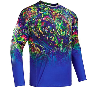 Maillot de pêche personnalisé pour homme 100% polyester 220g séchage rapide respirant protection UV imprimé par transfert thermique OEM vente en gros - Product Image 5