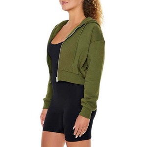 2026 High Quality Custom Wholesale Hot Winter Long Sleeve Women's Hooded Crop Pullover Breathable Cotton Hoodies - Product Image 3