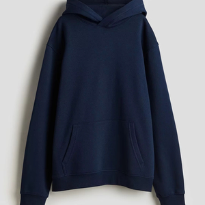 เสื้อฮู้ดผู้ชายสีน้ำเงินกรมท่าพรีเมียม – ผ้าฟลีซผสมฝ้ายเนื้อนุ่ม สไตล์ลำลองแนวสตรีทแวร์ พร้อมกระเป๋าจิงโจ้และทรงหลวมสบาย - Product Image 1