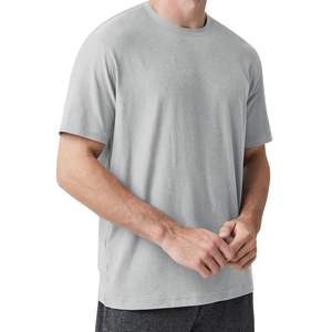 Camiseta de Hombre de Algodón Gris Plateado Claro, Cuello Redondo, Manga Corta, Casual, Suave, Transpirable, Ligera, Estilo Veraniego - Product Image 6