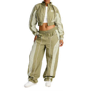 Custom Women 2-Piece Nylon Set <b>Lightweight</b> Nylon Crop <b>Jacket</b> and Jogger Pants Streetwear Activewear Breathable <b>jacket</b> for men - Product Image 3