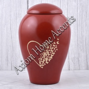 Elegant Handcrafted Aluminum Cremation Urn With <b>Beautiful</b> Floral Engravings Memorial Keepsake by Axiom Home Accents - Product Image 4