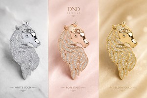 Broche en laiton or rose avec tête de cheval et zircon |   Épingle de luxe équestre pour mariage, fiançailles, fête ou cadeau - Product Image 2