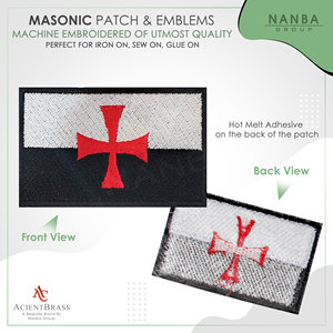 Embroidered Knights Templar Battle Flag Patch, Often Used Tactical Or Morale Patch For Clothing And Gear - Product Image 2