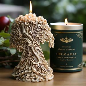 Bougie d'aromathérapie cylindrique en bois ancien, cadeau artisanal, pierre parfumée, bougie personnalisée en usine, moule en silicone - Product Image 4