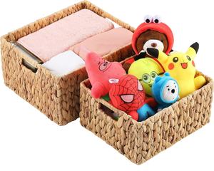 Plateau en jacinthe d'eau tissé à la main écologique Panier de rangement élégant nouveau design pour la maison ou le bureau pour le tri du linge - Product Image 3