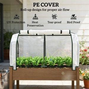 Fioriera Rialzata Marrone Pratica con Riparo Solare per Giardinaggio Esterno - Product Image 2