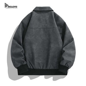 Custom Men’s <b>Suede</b> Leather <b>Jacket</b> Soft Finish Durable Casual Biker Style Winter Coat OEM Manufacturer Wholesale Supply - Product Image 3