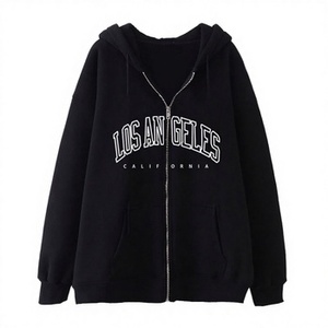 Sweat à capuche unisexe personnalisé de haute qualité avec fermeture éclair, en tissu jersey décontracté, manteau de sport d'hiver avec poche kangourou - Product Image 4