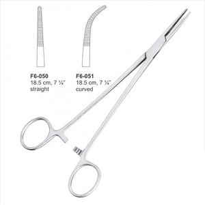 Pinzas Hemostáticas Manuales Adson de Acero Inoxidable, Punta Fina Recta y Curva, 5.5" 6.5", Juego de Instrumentos Quirúrgicos con Bloqueo, CE - Product Image 1