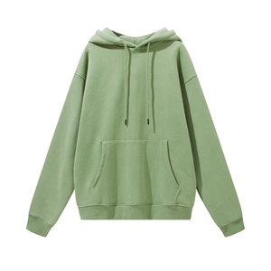 Sweat-shirt à capuche unisexe coupe oversize couleur unie avec poches, en molleton tricoté décontracté pour l'automne - Product Image 2
