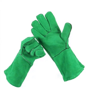 ถุงมือทำงานนิรภัยหนังวัวแท้สีแดงคุณภาพสูง ได้รับการรับรองมาตรฐาน CE  แบบเต็มฝ่ามือ เนื้อเรียบ ทนความร้อน เหมาะสำหรับงานอุตสาหกรรม - Product Image 4