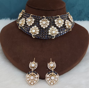 Premium Quality Moissanite Polki And Doublet Stone Choker <b>Necklace</b> Set Perfect For Weddings, Special Occasions, Party Wear - Product Image 4