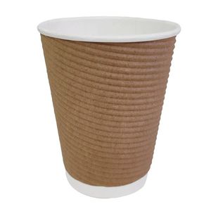 8oz Mini Water/Aqueous Coated Ripple Wall Disposable Paper <b>Cup</b> with PLA/Bagasse Lid for Eco conscious Expresso Coffee <b>Latte</b> - Product Image 6