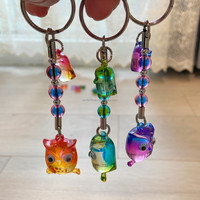 Llaveros de Acrílico con Diseño de Búho Pequeño, Impresión UV 3D, Duraderos, Recuerdos, Regalos