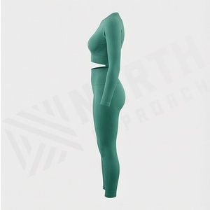 Ropa Deportiva de Yoga al Por Mayor Personalizada, Conjunto de Dos Piezas de Manga Larga Reciclada para Gimnasio, Ropa Deportiva para Mujer Personalizada - Product Image 3