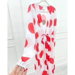 Vestido largo hecho a mano con teñido anudado indio, 100% algodón, manga abullonada, cuello en V, manga larga, para mujer, regalo para ella - Product Image 5