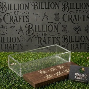Boîte-cadeau rectangulaire en bois faite à la main avec incrustation florale, pour l'Aïd, Ramadan Kareem, pour chocolats et dattes - Product Image 3