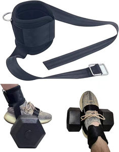 Sangles de cheville à marque privée avec anneaux en D en acier robuste pour l'entraînement de force, sangles de jambe rembourrées pour les séances de sport en salle, vente en gros - Product Image 2
